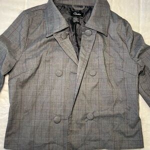 Charter Club Gray Plaid Blazer